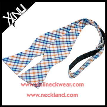 Plaid Cotton Mens Wine Bottle Self Bow Tie Cheap